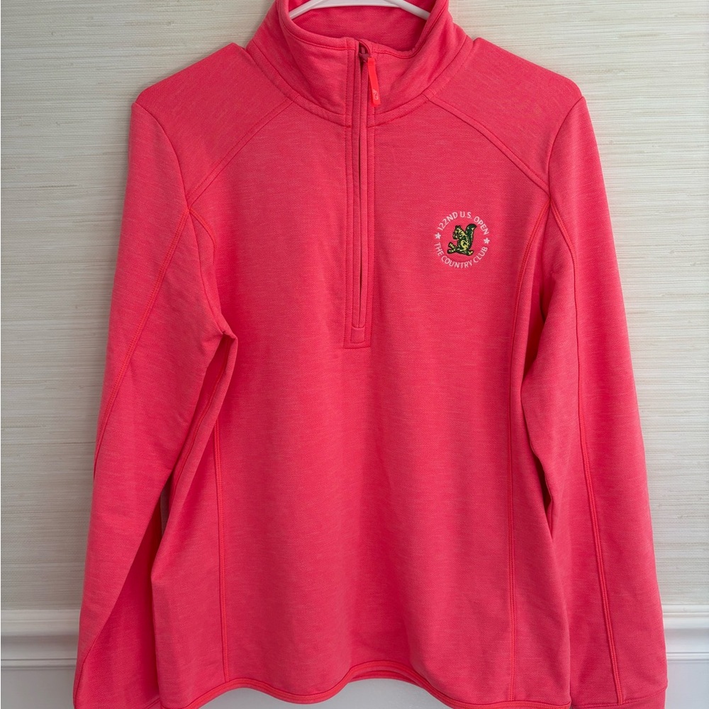 Vineyard Vines x 122nd US OPEN Women's Pink Quarter-Zip Performance Pullover